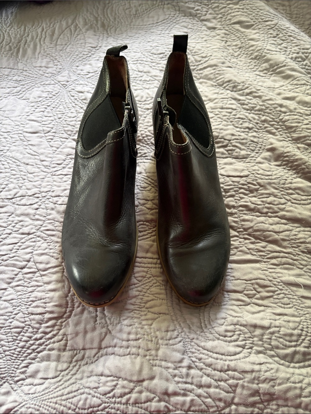Dansko Black Leather Chelsea Ankle Booties